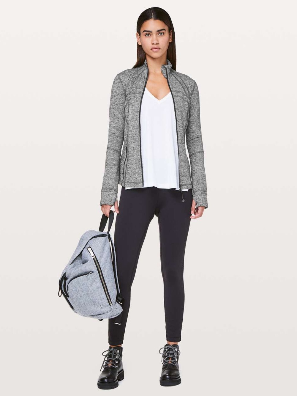 Lululemon Define Jacket in Heathered Black Size 10 - Picture 5 of 8